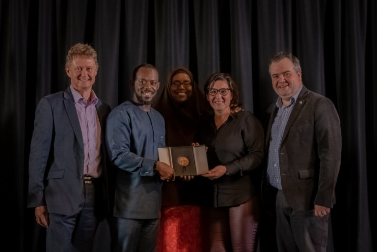 Frank Twum-Barimah travelled from Niger for the Conference was announced as the Ambruzzo Medal recipient. This prestigious medal is awarded to the most outstanding student who completes the Graduate Certificate of Humanitarian Leadership.  
